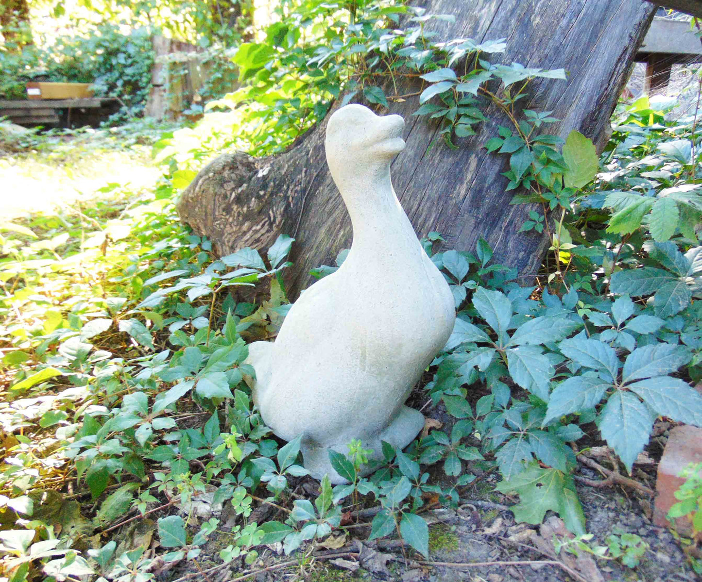 stone duck garden statuary